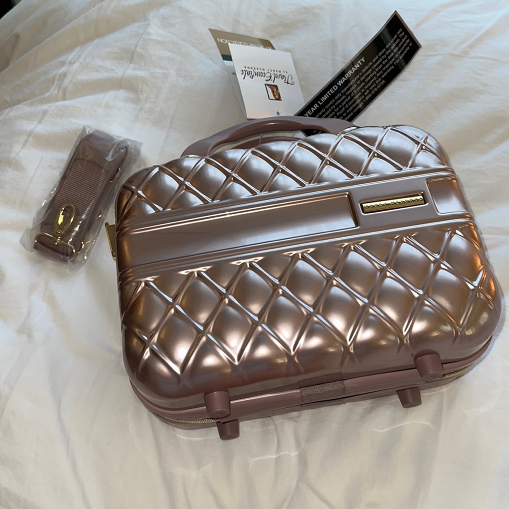 NEW rose gold Marcy McKenna jet setter JSC300-12 traincase makeup bag carry on